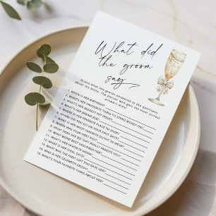 Modern What did the groom say bridal shower game