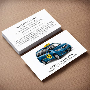 Modern Wheelchair Accessible Taxi Driver Business Card