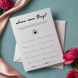 Modern Where Were They Bridal Shower Game Flyer