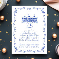 Modern Whimsical Cupcake Doodle Graduation Party