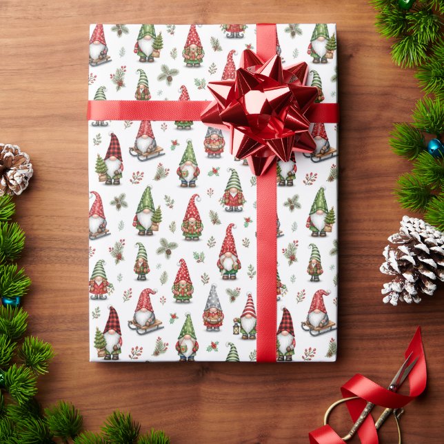 Modern Whimsical Gnomes for the Holidays Gift Wrap (Creator Uploaded)