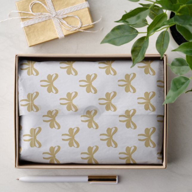 Modern Whimsical Gold Coquette Bow Graduation Tissue Paper (Gift)