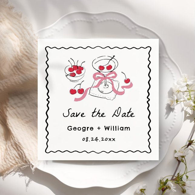 Modern & Whimsical Hand Drawn Wedding Napkin (Creator Uploaded)