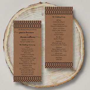Modern Whimsical Kraft Wedding Program Rack Card