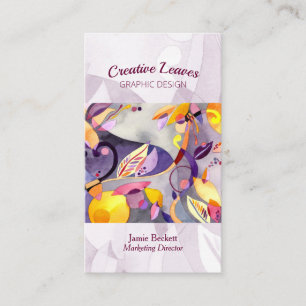 Modern Whimsical Leaves Unique Business Cards