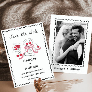 Modern & Whimsical Martini Glass Olive and Cherry  Invitation