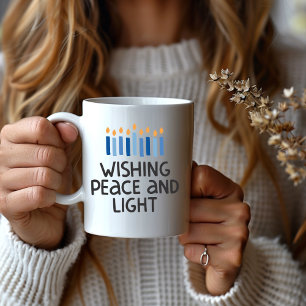 Modern Whimsical Menorah Hanukkah Mug