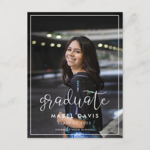 Modern whimsical Photo graduation Postcard