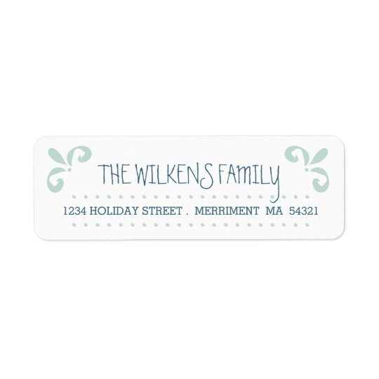 Modern Whimsy Brush Swirl Address Label