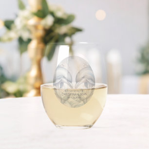 Modern Whimsy Dolphin Template Wedding Glass