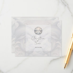 Modern Whimsy Dolphins Wedding QR Code Enclosure C