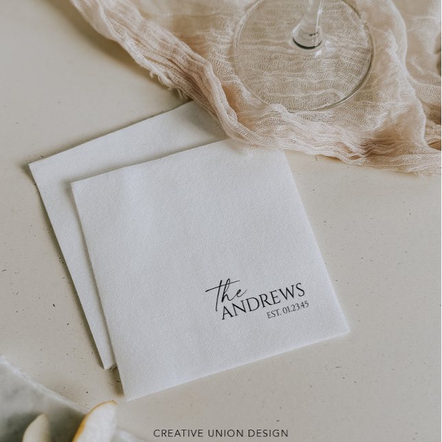 Modern Whimsy Personalised Wedding Napkins (Creator Uploaded)