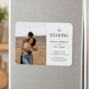 Modern Whimsy Wedding Invitation with Photo Magnet