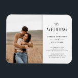 Modern Whimsy Wedding Invitation with Photo Magnet<br><div class="desc">Invite your friends and family to your wedding with this black and white modern whimsy wedding invitation magnet. Easily edit with your favourite engagement photos and event details.</div>