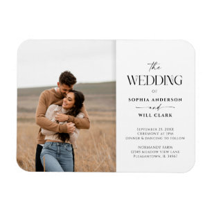 Modern Whimsy Wedding Invitation with Photo Magnet
