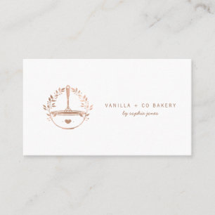 Modern Whisk Bakery Caterer Business QR Code Business Card