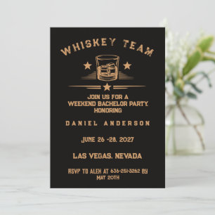 Modern Whiskey Themed Weekend Bachelor Party Invitation