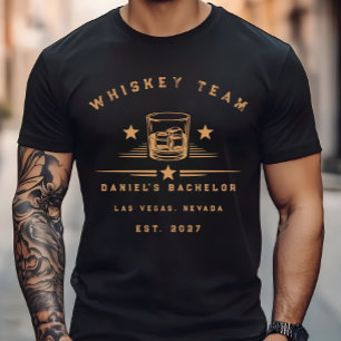 Modern Whiskey Themed Weekend Bachelor Party T-Shirt