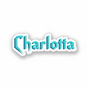 Modern White 3D Cuztomized Name Turquoise Blue