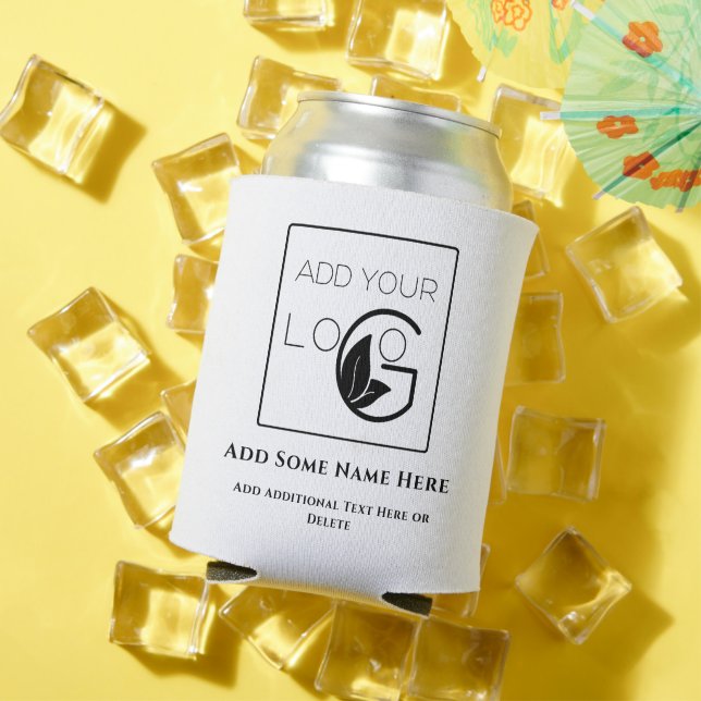 Modern White  Add Your Logo Business  Can Cooler (In Situ Summer)