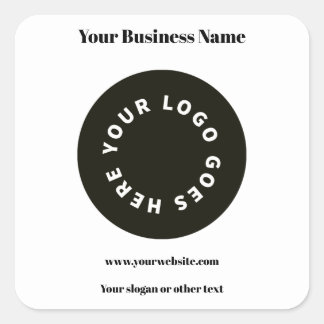 Modern White Add Your Logo Square Sticker