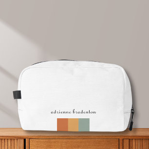 Modern White & Aesthetic Small Retro Colour Block  Dopp Kit