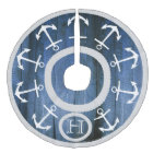 Modern White Anchors and Rope Nautical Blue Wood