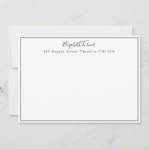 Modern White and Black Border Note Card