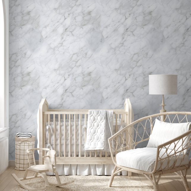 Modern White and Black Marble  Wallpaper (Kids)