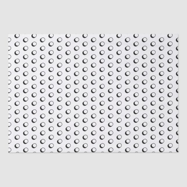 Modern white and black polka dots pattern fun cute tissue paper (Front)