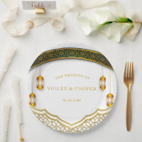 Modern White and Gold Islamic Wedding