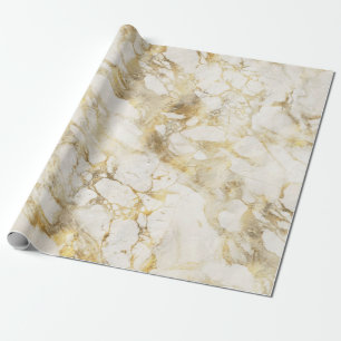 Modern White and Gold Marble Pattern Wrapping Paper