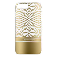 Modern White And Gold Zebra Stripes