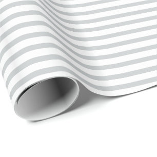 Modern White And Grey Stripes Pattern Wrapping Paper