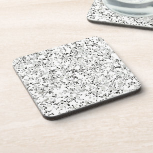 Modern White and Grey Terrazzo Pattern Coaster