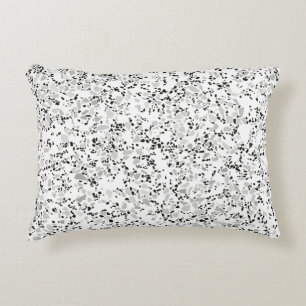 Modern White and Grey Terrazzo Pattern Decorative Cushion