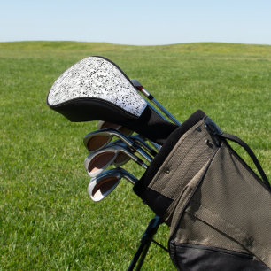 Modern White and Grey Terrazzo Pattern Golf Head Cover