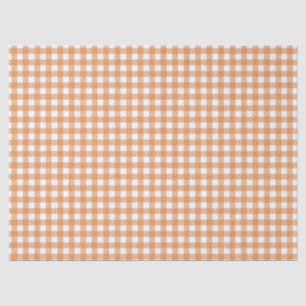 Modern White and Orange Gingham Plaid Tissue Paper