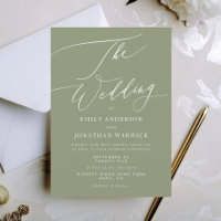 Modern White and Sage Green Simple Wedding