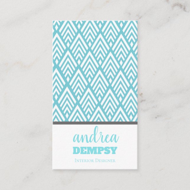 Modern White Art Deco Arrows Business Card (Front)