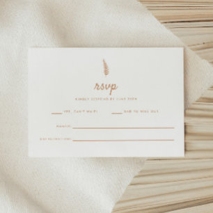Modern White & Beige Leaf Wedding RSVP Card