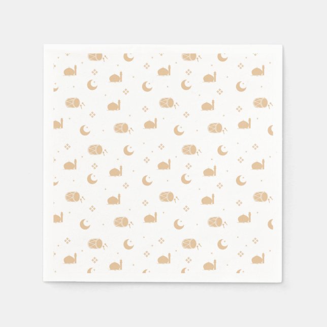 Modern White Beige Ramadan & Eid Napkins (Front)