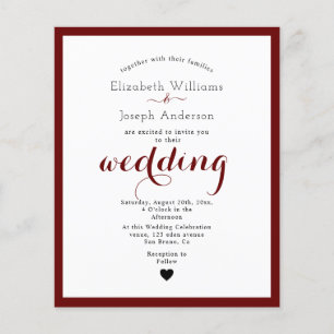 Modern White & Black Calligraphy Monogram wedding Flyer