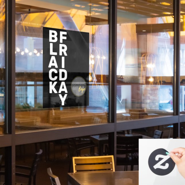 MODERN WHITE BLACK FRIDAY BUSINESS LOGO DISPLAY (Restaurant Window)