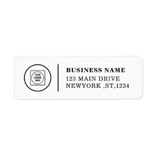 Modern White Black Logo Professional Brand Label Return Address Label