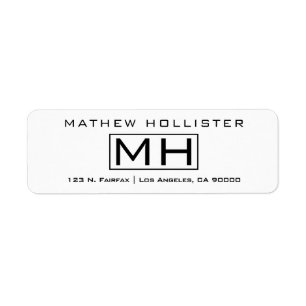Modern White & Black Professional Return Address Label
