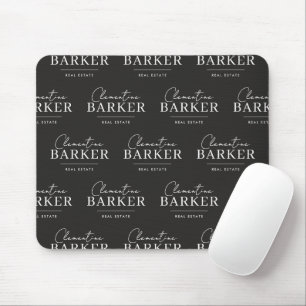 Modern White & Black Realtor Branded Custom Logo Mouse Pad