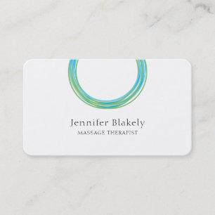 Modern White Blue Teal Energy Circle Appointment Card
