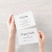 Modern White Blush Oh Baby Girl Shower