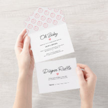 Modern White Blush Oh Baby Girl Shower
